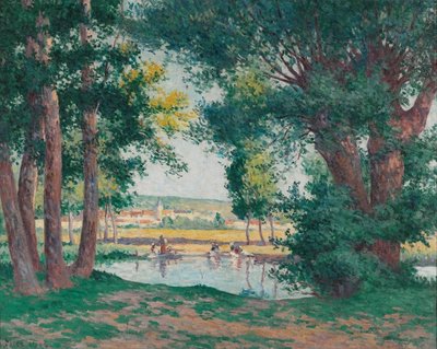 Bessy-Sur-Cure, die Wäscherinnen am Wasser von Maximilien Luce